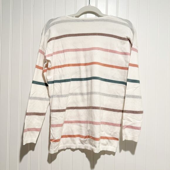 Bohme Pastel Striped Sweater V Neck Size Small - Picture 6 of 6